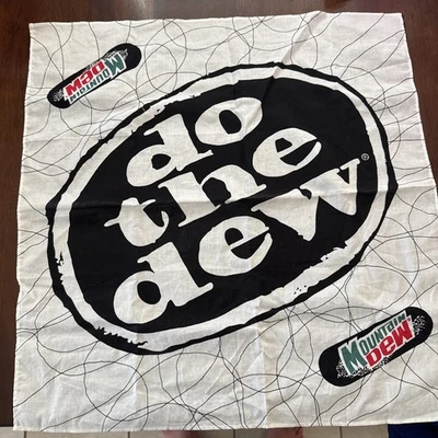 NUEVO DE COLECCIÓN 90 2000 y2k Mountain "Dew Do The Dew" Bandana Bufanda Pañuelo Blanco NUEVO Foto 1 de 4