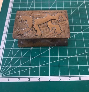 WWII Trench Art Vesta Match Box Cover Brugge Vintage M2778 - Picture 1 of 6