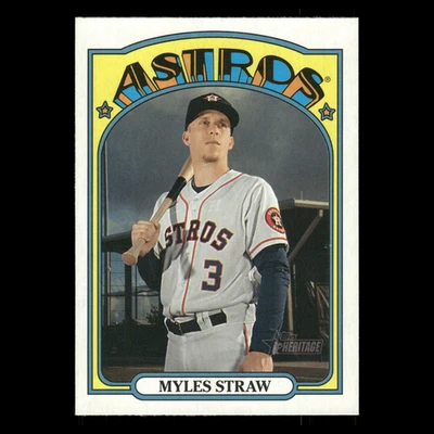 Myles Straw #272 2021 Topps Heritage Houston Astros Baseball Card MLB - Image 1 of 3