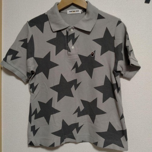 A BATHING APE (BAPE) Polo Bape Star UOMO blu JP taglia Large usata in ottime condizioni