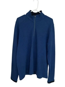 Ibex 1/4 Zip Sweater Men's Size Large Navy Blue Merino Wool Blend Outdoor Casual - Picture 1 of 9