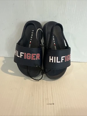 NUEVO CON ETIQUETAS Tommy Hilfiger Niños Azul Rojo Sandalias Niños Zapatos Verano Logo Tirantes Playa 6 Foto 1 de 4