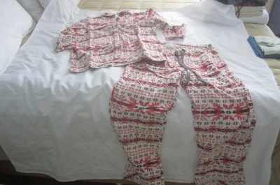 Conjunto de pijama de franela rojo, negro Woolrich de dos piezas talla mediana usado para mujer Foto 1 de 4