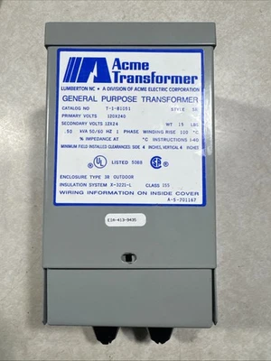 Acme Transformer T-1-81051 General Purpose Transformer - Image 1 of 4