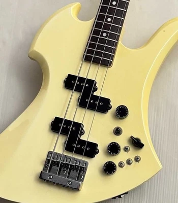 Bajo B.C.Rich Mockingbird usado 1980 diapasón de palisandro blanco con estuche blando Foto 1 de 4