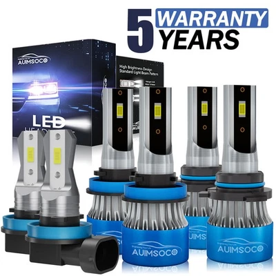 For Honda BR-V 2018-2019 6500K LED Headlights Bulbs High Low Beam + Fog Light - Image 1 of 4