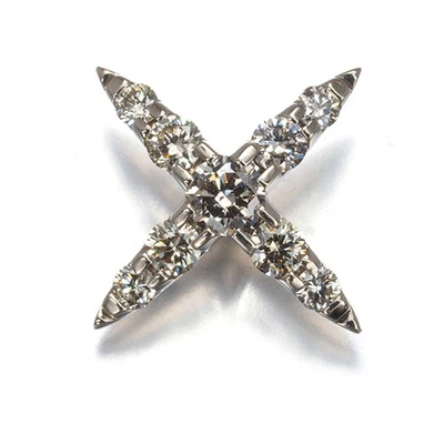 正品 KASHIKEY 胸针钻石 0.50 克拉裸针 18K 750 棕色金色 — 第 1/4 张图片