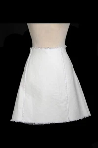 St John Strick italienischer hellweißer Lederrock Größe 12 neu ohne Etikett UVP $ 1995 - Bild 1 von 5
