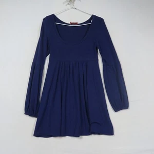 Review Womens Babydoll Dress 10(AU) or Small Navy Blue Mini Balloon Sleeve - Picture 1 of 8