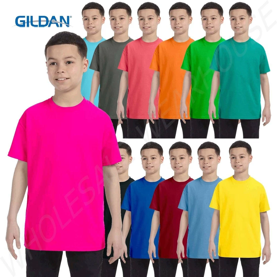 Gildan Youth Short Sleeves Heavy Cotton 5.3 oz XS-XL T-Shirt MG500B - Image 1 of 1