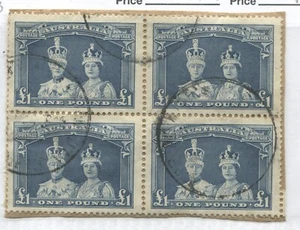 Australia 1938 £1 block of 4 used - Picture 1 of 1