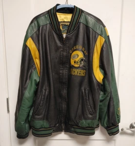 NFL GREEN BAY PACKERS G-111 Carl Banks Size XL Lined Leather Football Jacket - Picture 1 of 14