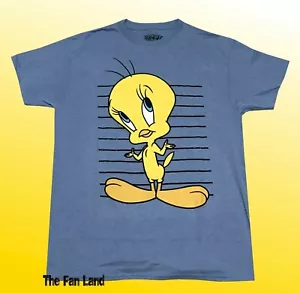 New Looney Tunes Tweety Bird Blue Vintage Mens T-Shirt - Picture 1 of 2
