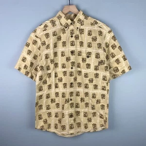 Woolrich Herren Medium British Tan Deer All Over Square Button Front Hemd Baumwolle - Bild 1 von 6