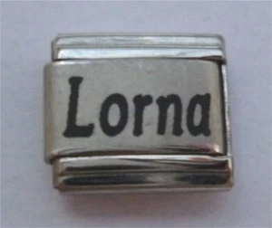 9mm Classic Size Italian Charm Names - Name Lorna - Picture 1 of 1
