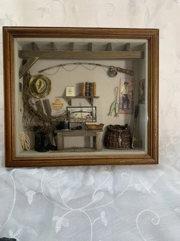 Rustic Farm Shadow box Fisherman decor!! Cover