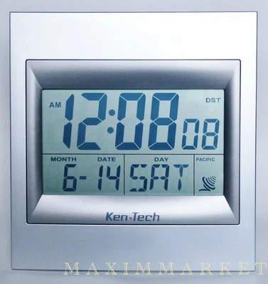 ATOMIC RADIO CONTROLLED LCD ALARM CLOCK WITH 2" HIGH NUMBERS - Image 1 of 2