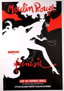 MOULIN ROUGE BY RENE GRUAU FRENESIE WATUSI AUF LEINEN TOP ZUSTAND - Bild 1 von 4