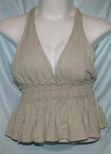 Ocean Drive Solid Green Gauze Halter Top Size M Juniors NWT - Picture 1 of 6