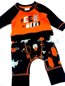 Baby Halloween outfit Size 0/3m Boys 2pc Matching Set Children Kids Peek a boo - Picture 1 of 6