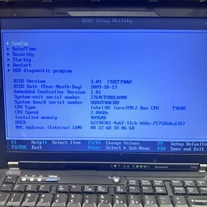 Lenovo ThinkPad T400 Intel Core 2 Duo T9600 2.8GHz 4GB RAM 200GB HD Parts Repair - Picture 1 of 13