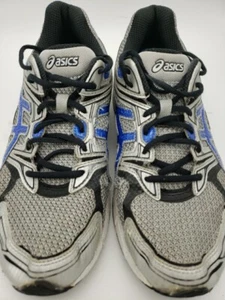ASICS MEN'S BLUE GRAY BLACK GEL RUNNING SHOES SIZE 8.5 - Picture 1 of 8