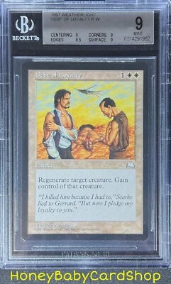 MTG Weatherlight 1997 Debt of Loyalty BGS 9.0 MINT Silver Age Iconic Staple - Image 1 of 4