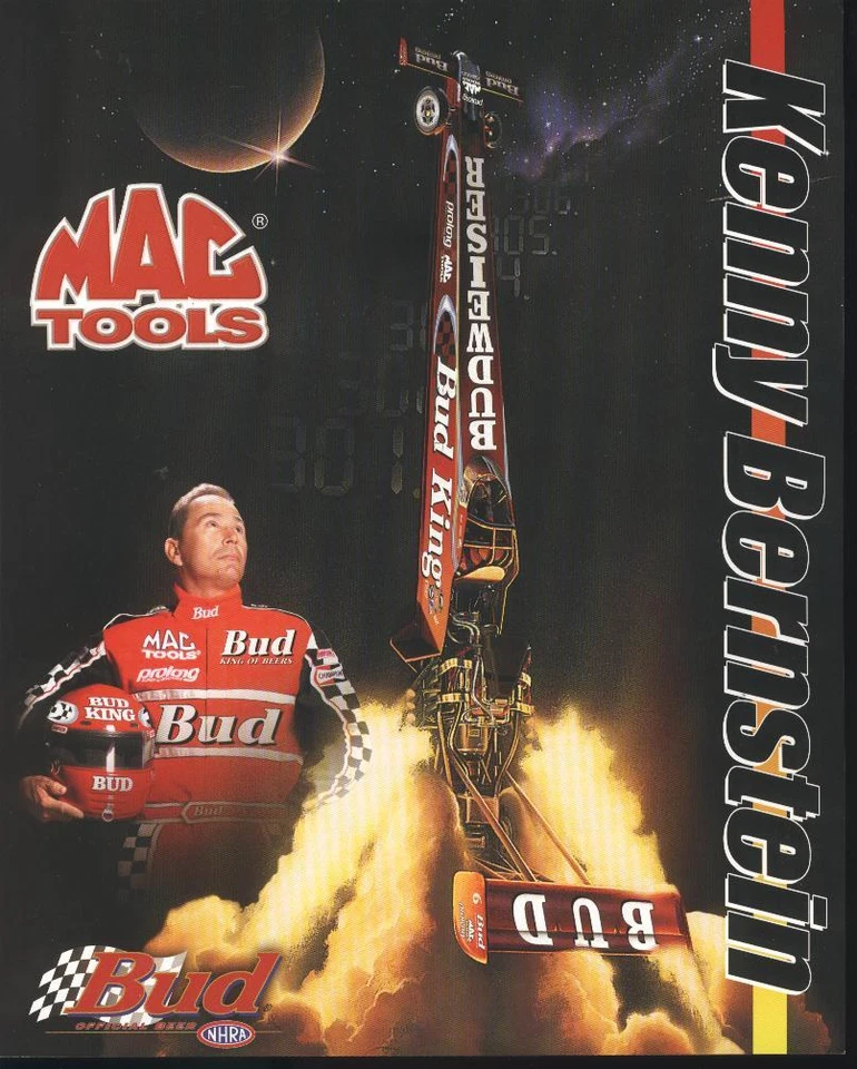 2000 Kenny Bernstein Budweiser Top Fuel NHRA Hero Card - Imagem 1 de 1