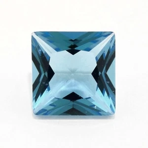 SIMULATED LONDON BLUE TOPAZ 6 MM SQUARE CUT 9 PIECE SET F-4040 - Picture 1 of 1