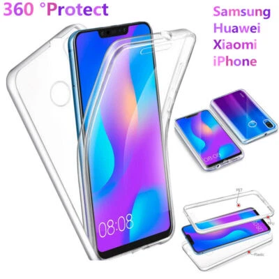 Funda Completa 360° Transparente Antigolpes Silicona Frontal + Carcasa Trasera PC para iPhone Samsung Foto 1 de 4