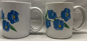 Set 2 tazze Ekco Garden ceramica blu papavero 12 oz piano cottura giardino - Foto 1 di 6