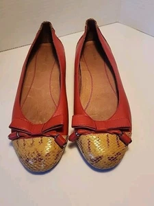 RUDSAK-Canadian Luxury Brand- Leather Ballet Flats-Red Rouge/Size 40 US 8.5 - Picture 1 of 7