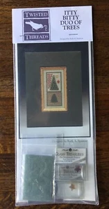 Twisted Threads Itty Bitty Duo of Trees Cross Stitch Kit NEW (Silk, Wool, Charm) - Picture 1 of 2