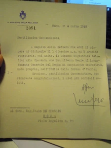 IL MINISTRO DELLA REAL CASA - 1945 - AUTOGRAFO DI " FALCONE LUCIFERO "  C9-1176 - Foto 1 di 1