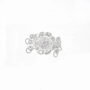 Sterling Silver CZ Sunflower 3-str Box Clasp 12mm #51140 - Picture 1 of 1