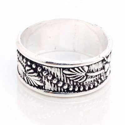 925 Placcato Argento Handmade Design Gioielli Regalo per Lei Anello Misura 6 - Immagine 1 di 3