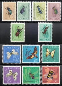 Polen 1961 postfrisch Mi 1277-1288 Sc 1029-1040 Insekten / Ameise / Biene / Schmetterling ** - Bild 1 von 2