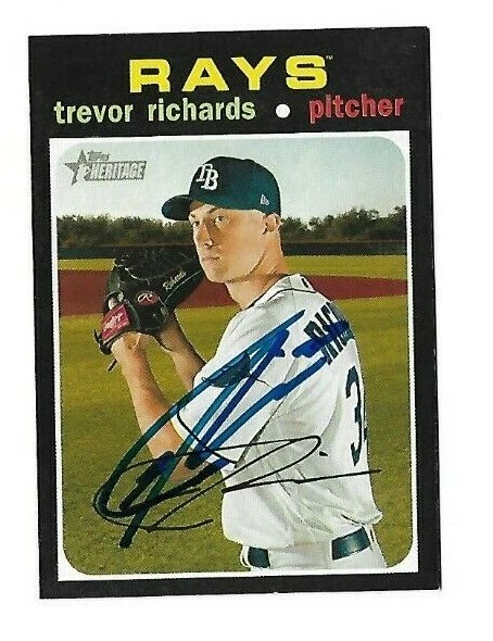 Tampa Bay Rays TREVOR RICHARDS   Signed 2020 Topps Heritage Card #173 - Image 1 of 1