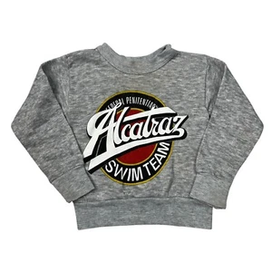 Vintage 80s Alcatraz Swim Team Crewneck Sweatshirt Gray Baby 12 Months - Picture 1 of 4