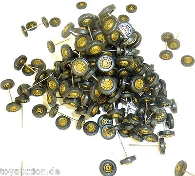 100 x Radsatz ca 28mm Achsbreite Felge gold Herpa Albedo 1:87 4269 å - Bild 1 von 3
