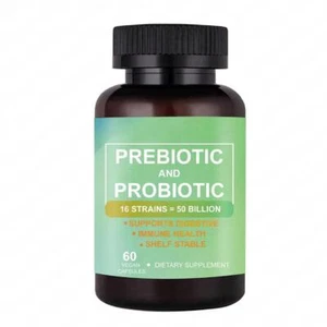 Prebiotics and Probiotics 60 Capsules-16 strains 50 Billion Active Organisms - Picture 1 of 8