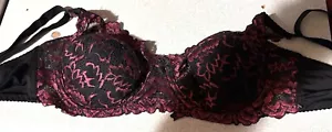 New Bra Size 90 Dark Red Wired, Adjustable Clasp Back - Picture 1 of 6