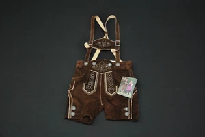 New Isar Trachten Laderhosen Traditional Costume Brown Leather Youth 92 5325CS - Picture 1 of 6