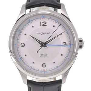 with paper MONTBLANC Heritage 119948 GMT Silver Dial Automatic Men's P#138073 - Picture 1 of 8