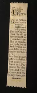 Vintage The Lords Prayer Bookmark Fabric " Our Father which art in heaven" - Picture 1 of 2
