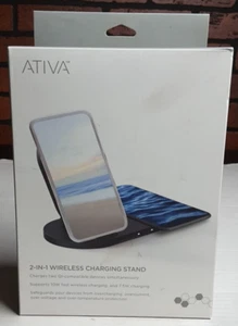 Ativa 2-In-1 Wireless Charging Stand, Charger Black, MW-JL-CP-201 - Picture 1 of 3