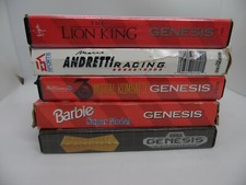 Lot of 5 Sega Genesis games BARBIE COLUMNS LION KING MORTAL KOMBAT 3 ANDRETTI