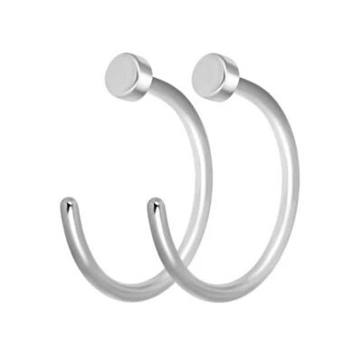 2-5Pcs 20G Nose Hoop Flat Top C-Shape Nose Ring Surgical Steel Lip Daith Earring - Image 1 of 4