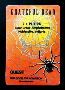 Grateful Dead Backstage Pass Indiana IN Deer Creek 7/19/94 7/19/1994 Spider Web - Picture 1 of 12