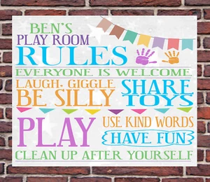 PERSONALISED METAL CHILDREN'S PLAYROOM BEDROOM WALL SIGN GIFT PRESENT WATERPROOF - Picture 1 of 1